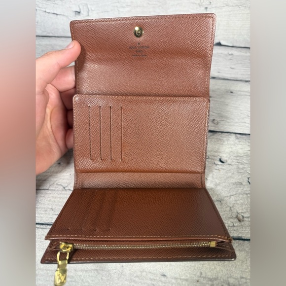 Louis Vuitton Porte Tresor Etui Papier Trifold Wallet Brown Monogram Canvas - Picture 9 of 15